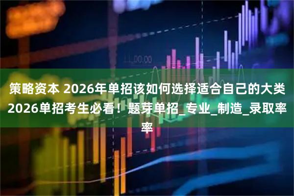策略资本 2026年单招该如何选择适合自己的大类2026单招考生必看！题芽单招_专业_制造_录取率